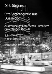 Einladung zur Ausstellung im alten Uhrenturm in Düsseldorf 2026